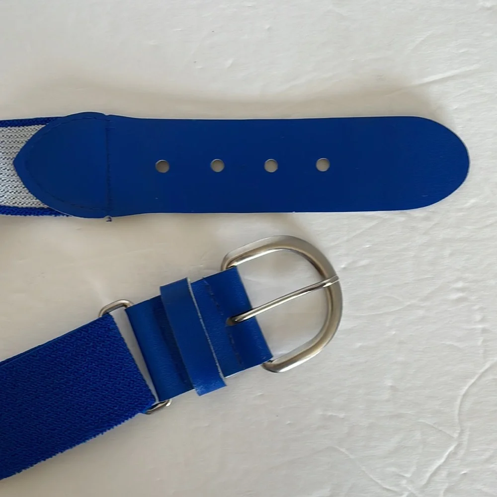 Youth baseball royal blue elastic belt